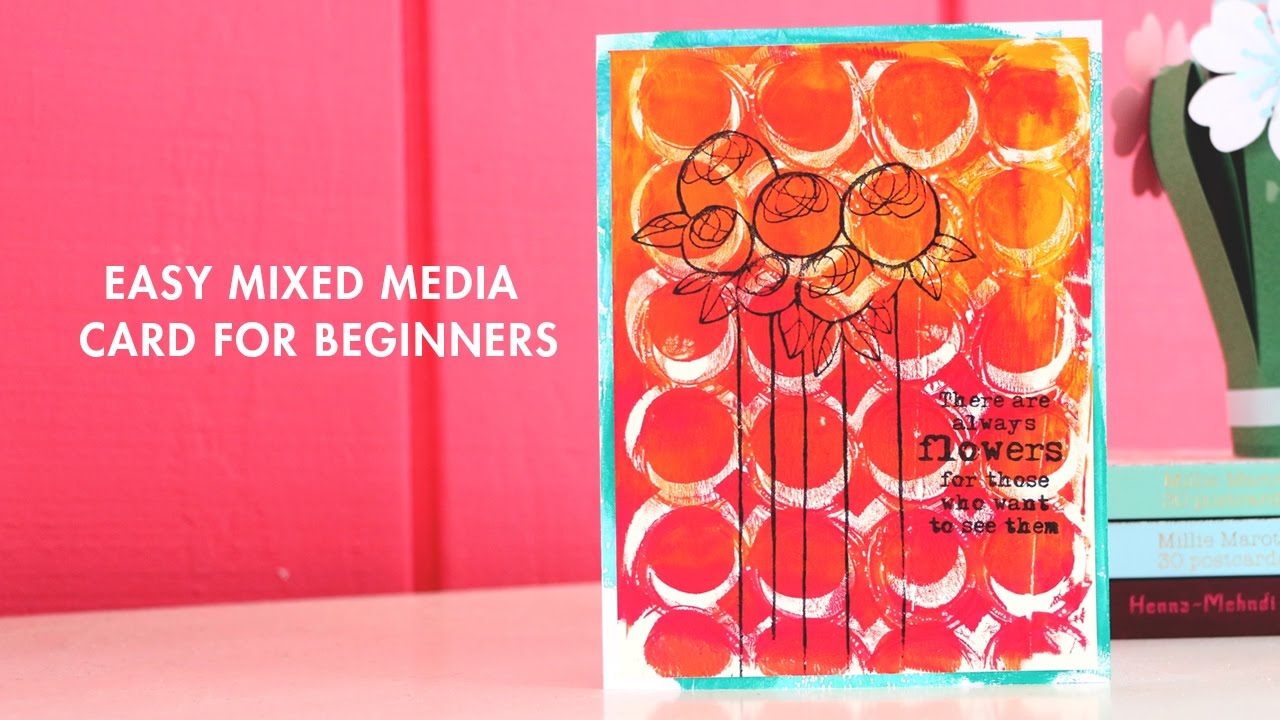 Easy Mixed Media Card using Gel Plates YouTube