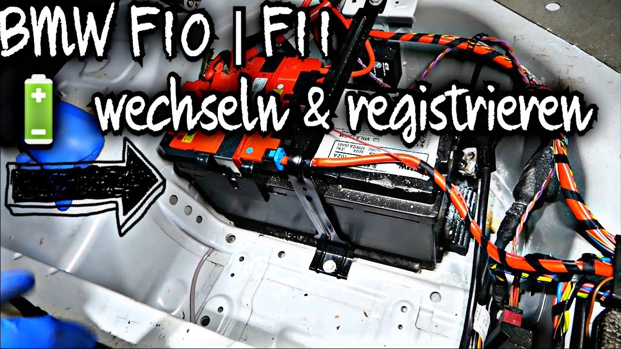 BMW 5er F10 F11 | Batterie wechseln | Registrieren | Battery replacement +  to register - YouTube