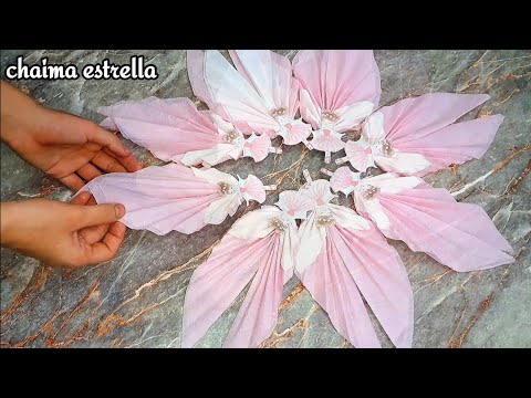 طي المناديل الورقية عيد ميلاد بنتك طريقة سهلة