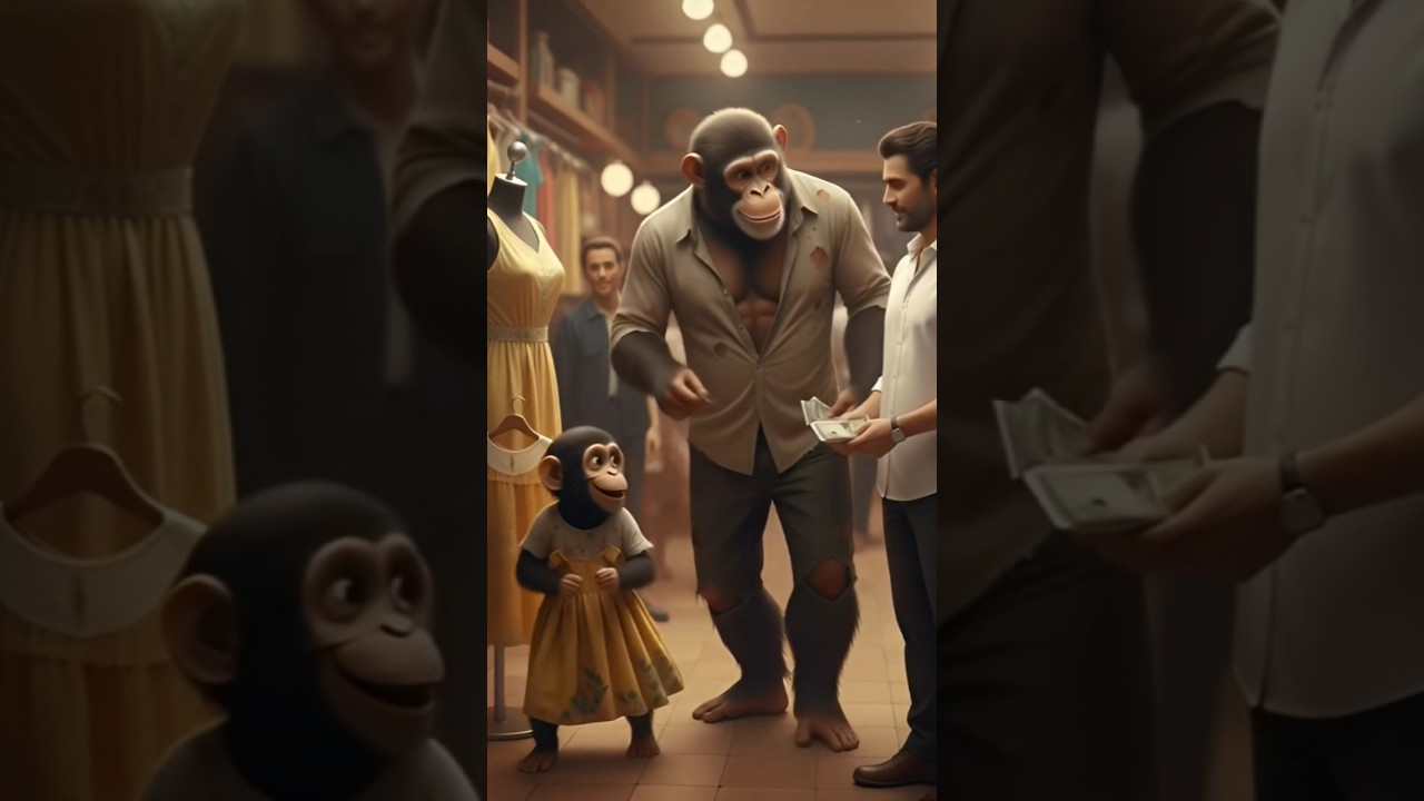 bandar uski behen Keliye dress karid raha he#emotional #shortstory #aivideo