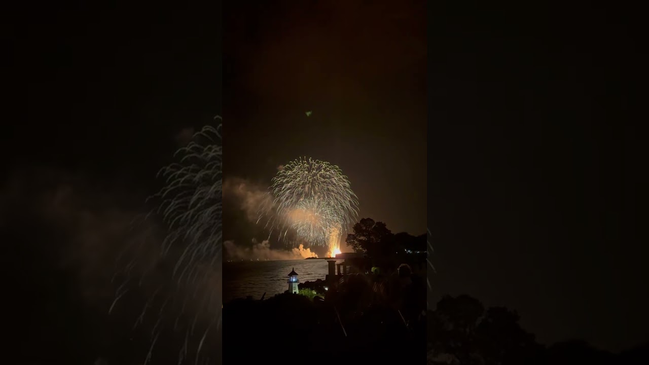 Fireball during firework display at Lakeside  Chautauqua, Ohio on July 4, 2025.