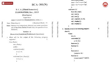 BCA 3RD SEM OBJECT ORIENTED PROGRAMMING USING CPP BCA N DEC 2013 | CSJMU