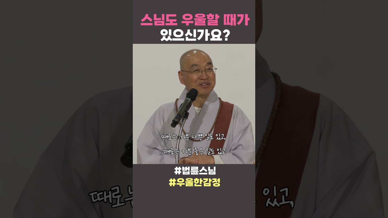 스님도 우울할 때가 있으신가요? #법륜스님 #법륜스님쇼츠 #법륜쇼츠 #즉문즉설 #정토불교대학 #우울감