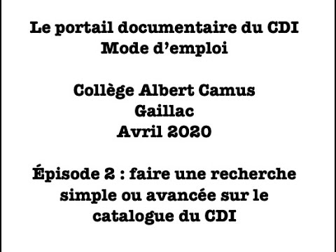 Le portail documentaire du CDI: mode d'emploi #2