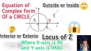 Equation of COMPLEX form of a CIRCLE | (interior exterior points)