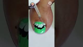 Green coloured Drag Marble Toe Nail Art Design #nailsbyamrita #easytoenailart #Shorts #EidNails