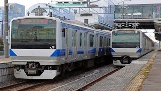 2015/1/17 水戸線E531系列車交換@結城駅