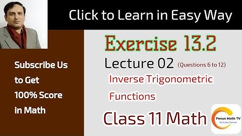Exercise 13.2 | Lec 02 | Class 11 Math | Urdu / Hindi
