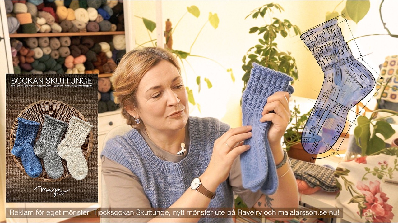 Maja Skapar Podcast 28 | Nytt stickmönster lanserat: Tjocksockan Skuttunge