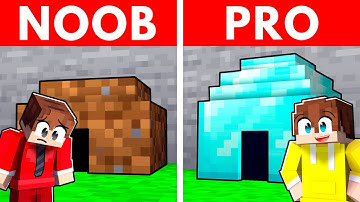 Minecraft NOOB vs PRO: SAFEST TINY HOUSE BUILD CHALLENGE