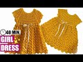 HOW TO CROCHET A GIRL DRESS  - EASY AND FAST - BY LAURA CEPEDA