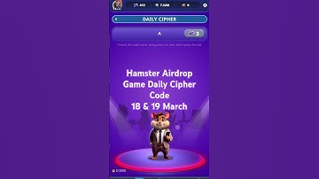 Hamster Airdrop Game Daily Cipher Code #hamsters #airdrop #game #daily #cipher #code #reward #point