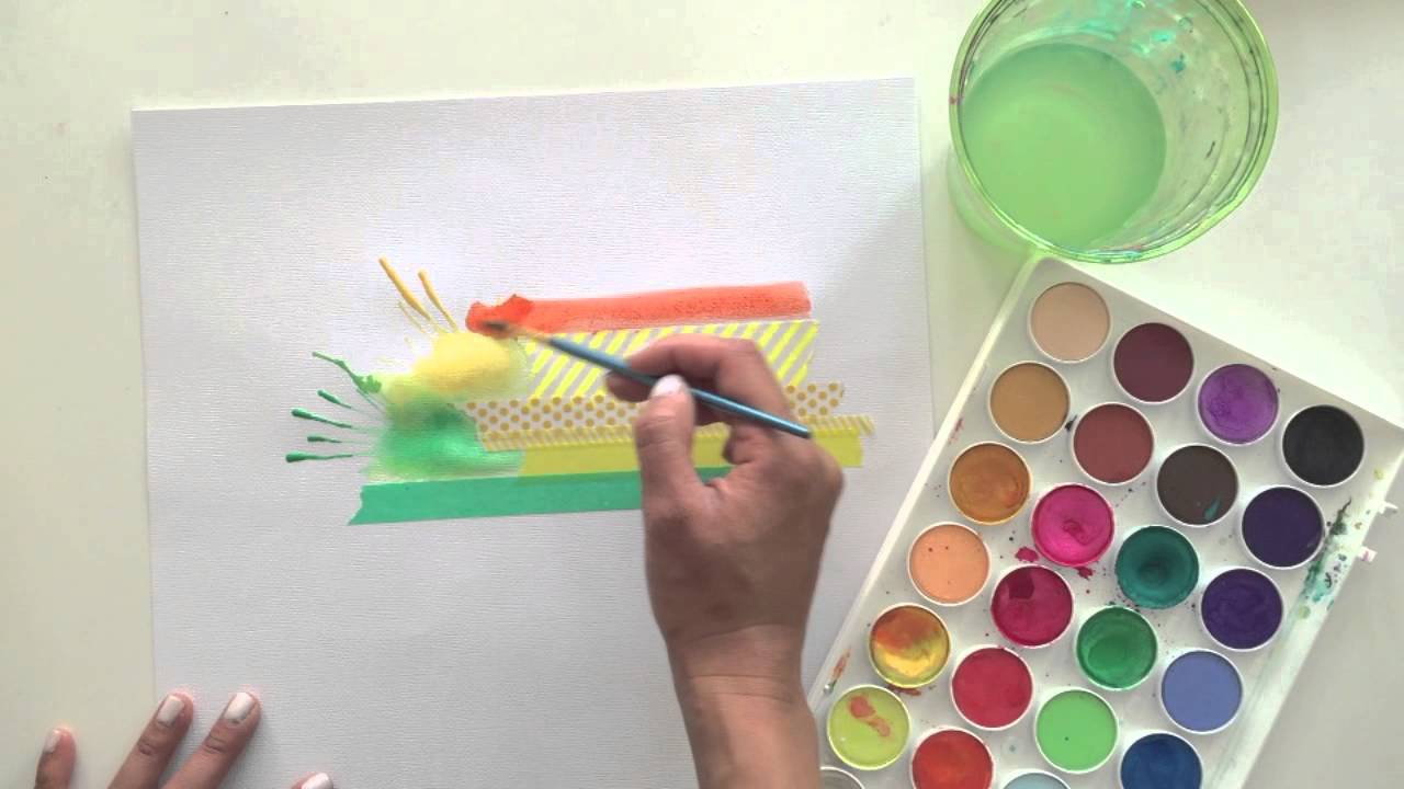 Watercolor Paintings with Washi Tape – Darn Good Yarn