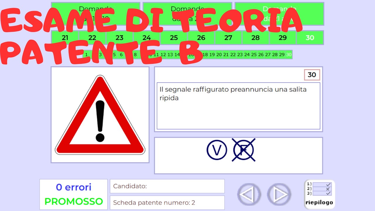 Patente B  Simulazione esame scheda 2