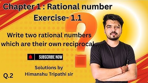 maths 8th class chapter 1 exercise 1.1 | write two rational numbers which are their own reciprocals