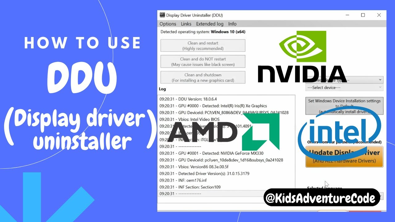 How To Use Ddu To Uninstall Graphics Driver Youtube
