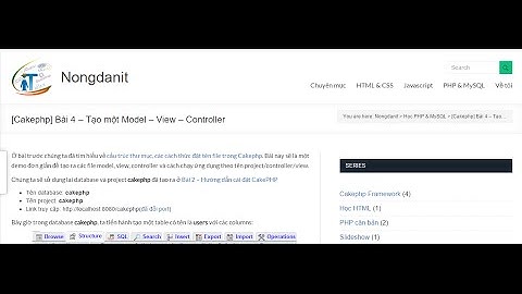 Tạo một Model   View   Controller trong Cakephp