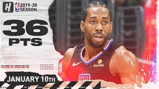 Kawhi Leonard 36 Points 9 Reb Full Highlights | Warriors vs Clippers | January 10, 2020