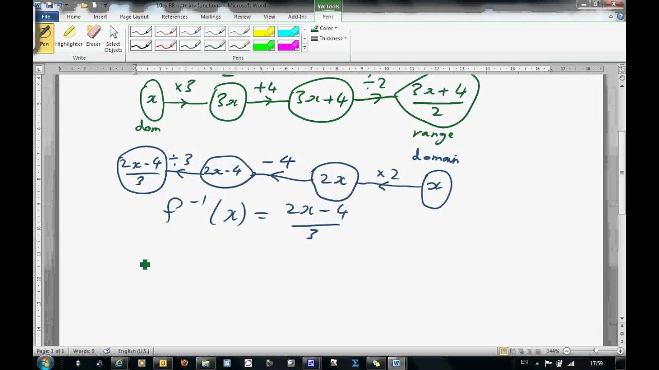 Note Inverse 10ex B8b note inverse function 2 - YouTube
