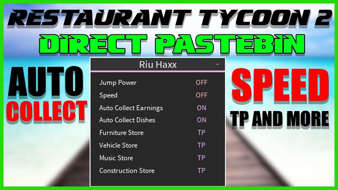 New Roblox Direct Pastebin Restaurant Tycoon 2 Gui Auto Collect Money And Dishes And More Youtube