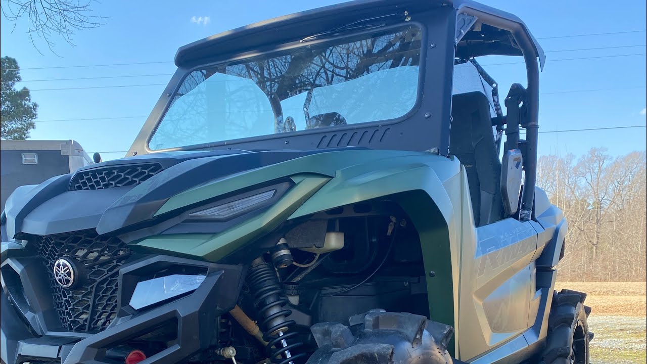 Rmax 1000 Super Atv glass windshield - YouTube