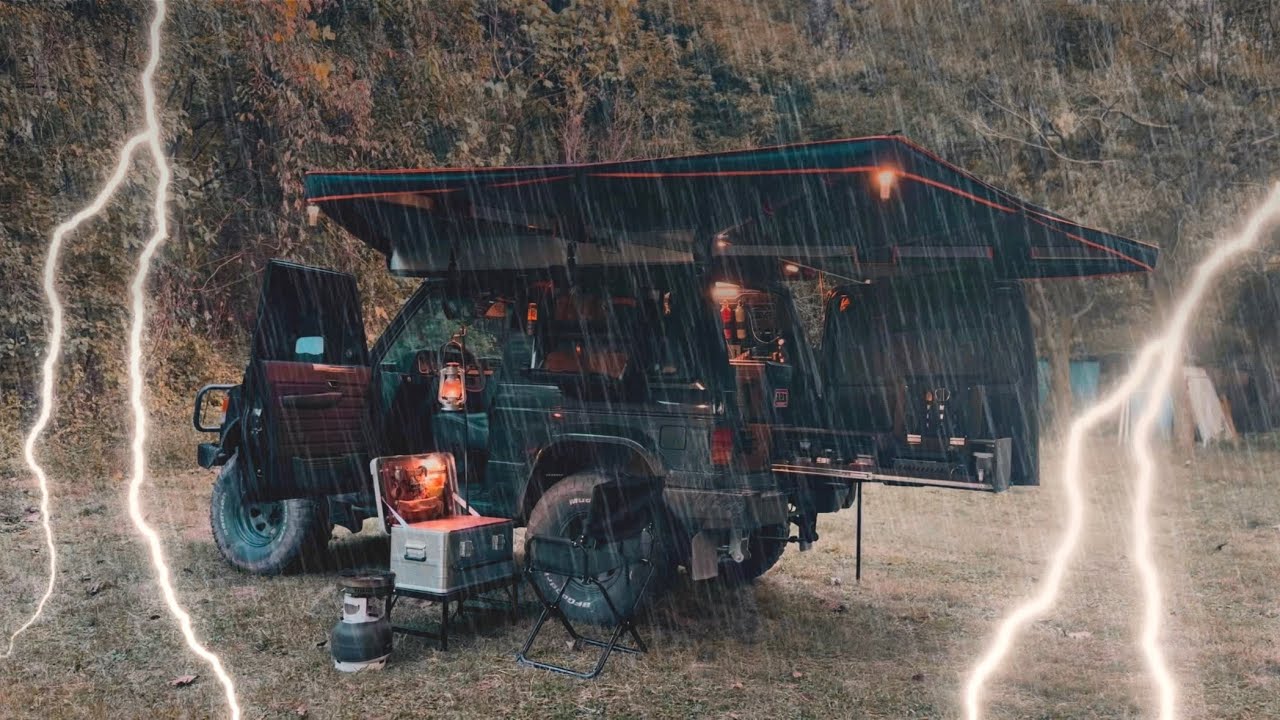 우중캠핑 1시간 몰아보기 ⛈️| 다양한 자동차로 하는 차박 | 솔로캠핑 | ASMR | 백색소음 | 수면영상 [4K]