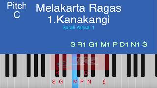 Learn Music Online | 1 KANAKANGI | 5 minute Vocal warmup | Learn Carnatic Ragas | Keyboard #music