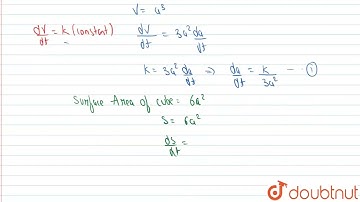 The volume of a cube is increasing at a constant rate. Prove that the\r\nincrease in surface are...
