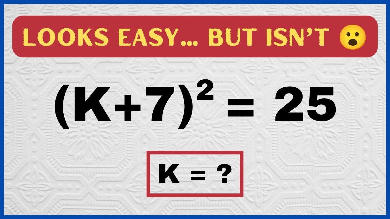 K Problem Math A Nice Math Olympiad Algebra Problems | Find the Value of k - YouTube