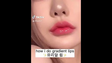 Beautiful Korean Gradient Lips Tutorial 🥀🔥 Makeup Hacks #shorts #makeup #ulzzang #lipstick