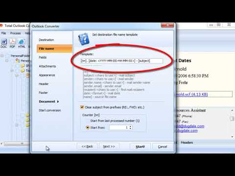 How to rename output files in Total Outlook Converter