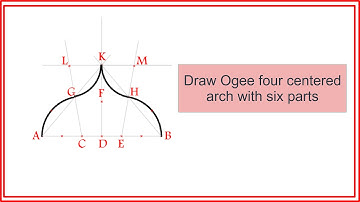 Draw Ogee four centered arch with six parts