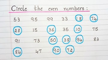 Circle the even numbers