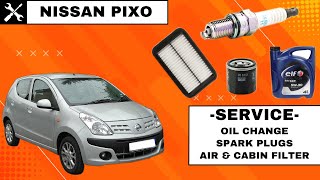 Nissan Pixo - Service - Oil Change, Spark Plug, Air Filter and Cabin Filter (K10B - Suzuki Alto)