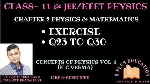 Physics and Mathematics - Exercise( Q23 TO Q30) | Class 11 HC Verma Chapter 2 | JEE/NEET