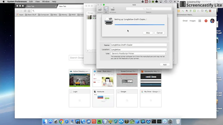 Map a printer via IP address on Mac OS X