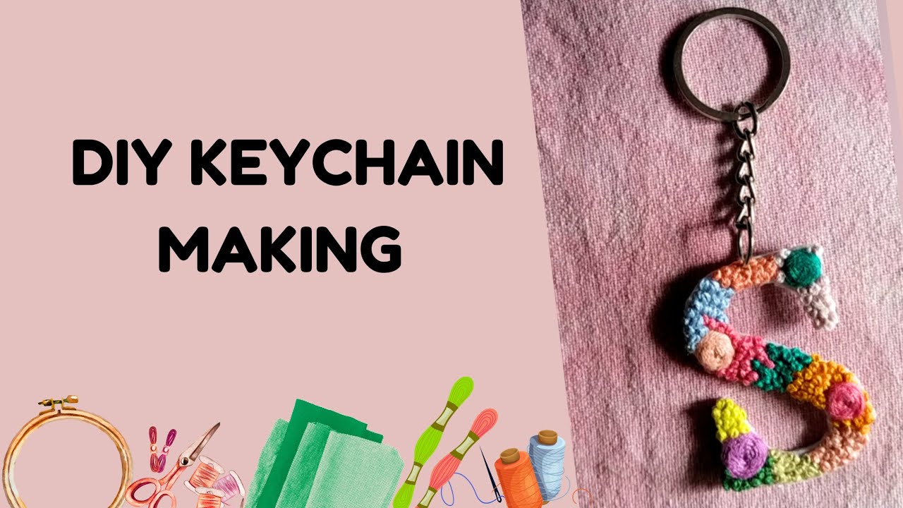 keychain making | embroided keyring making full video | step by step ...