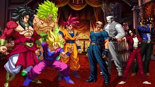 [KOF Mugen] Crossover | DBS Goku & Broly Team vs KOF Kyo & Yamazaki Team [ 4vs4 ]