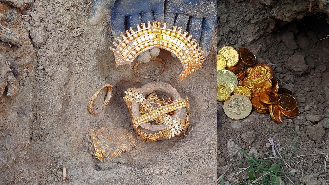 Mysterious Treasure Found full of Gold and Jewels hunted by Metal Detector - YouTube