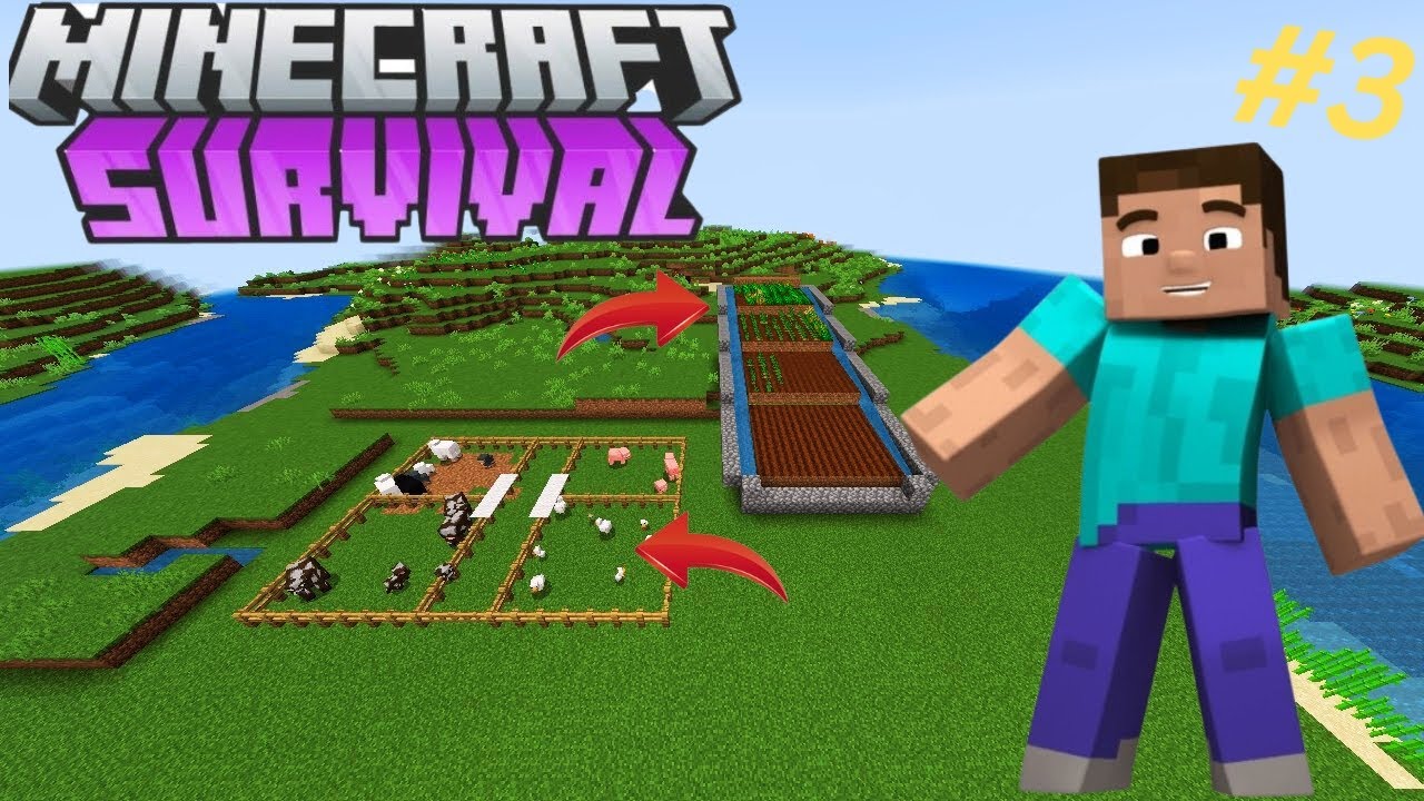 I Built the Best Starter Farm in Minecraft survival EP.3 - YouTube