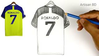 Drawing of Cristiano Ronaldo Jersey Al Nassr , Ronaldo Jersey Drawing, Cr7 From Al Nassr Fc Club