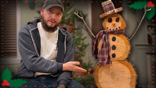 Log Snowman Build - DIY Christmas Decoration