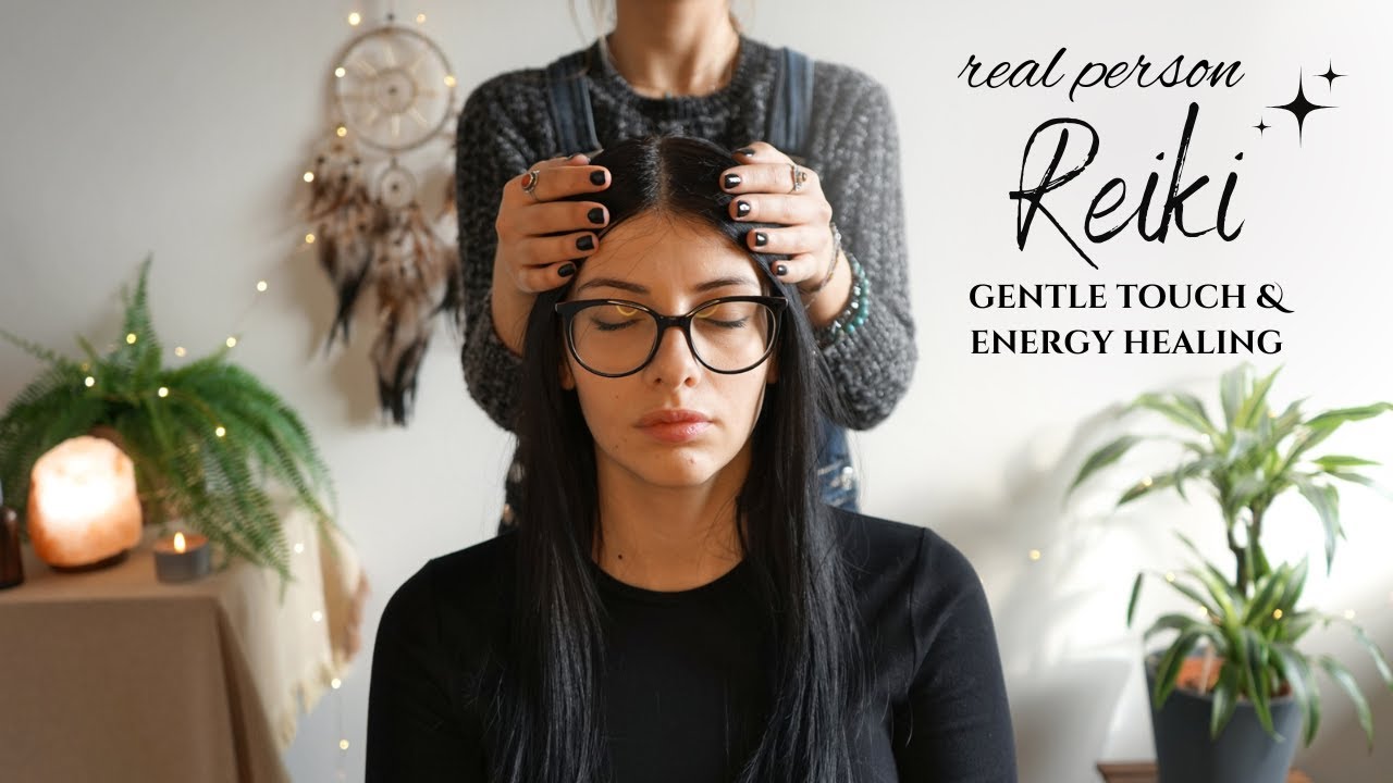 Reiki ASMR ~ Real Person Gentle Touch & Energy Healing | Massage, Rattle, Hand Movements(No Talking)