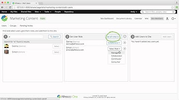 Alfresco 5.1 - Adding users to Alfresco sites