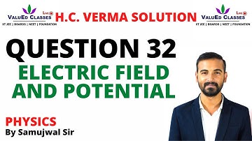 H C Verma Electric field and Potential Question 32 - Solution - Samujwal Sir -  IIT Kanpur - AIR 737