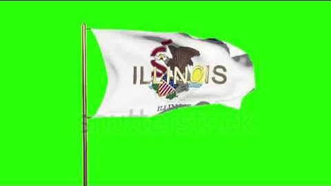illinois flag with title waving in the wind. Looping sun rises style. Animation loop Stock video by