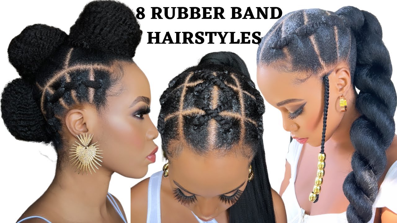 Rubber bands hairstyles on 4c &curly hair /Natural hairstyles compilation -  YouTube