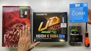 intel Core i3 12100F GIGABYTE H610M K DDR4 COLORFUL GEFORCE GT730 Budget Gaming PC Build