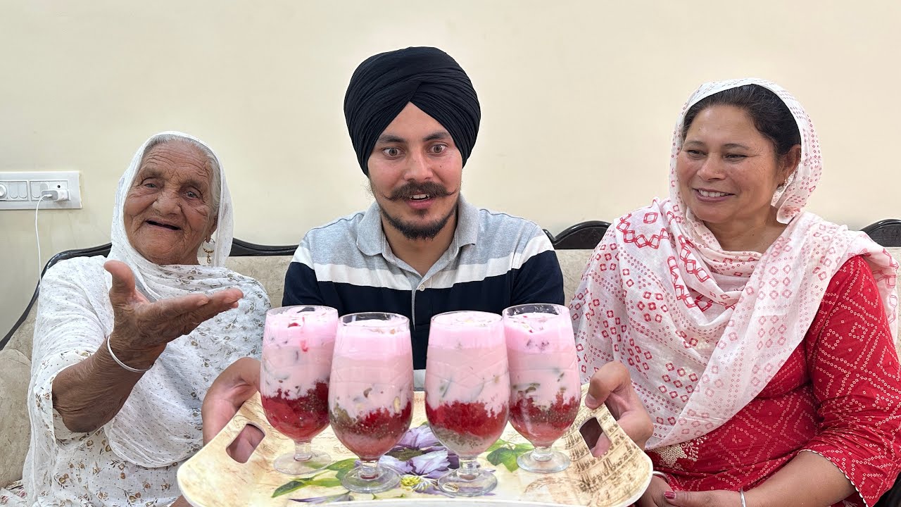 Homemade Falooda Sev Recipe | ਬੇਬੇ ਨੇ ਪਹਿਲੀ ਵਾਰ ਖਾਦੀਆਂ ਇਹ ਸੇਵੀਆਂ | #harmankhosa #vlog #falooda
