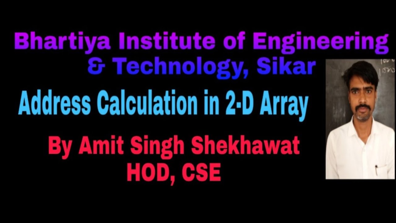 Address Calculation in 2D Array - YouTube